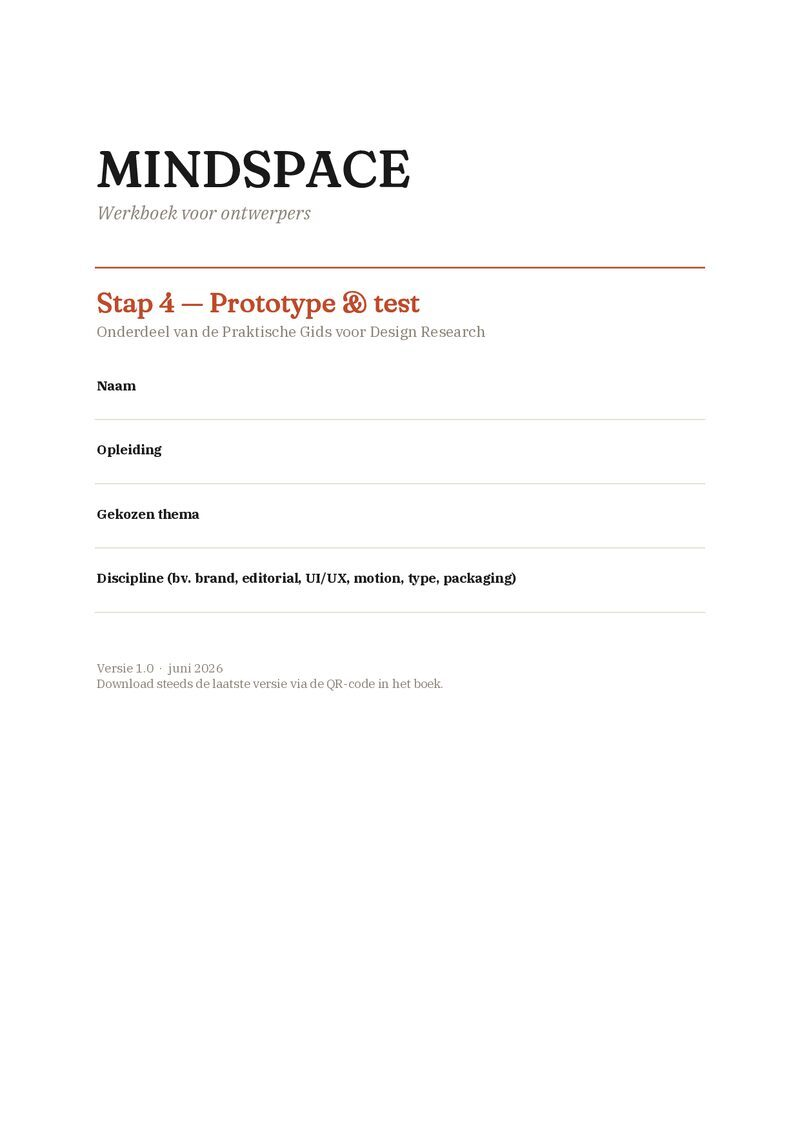 MindSpace Werkboek Stap 4 Prototype