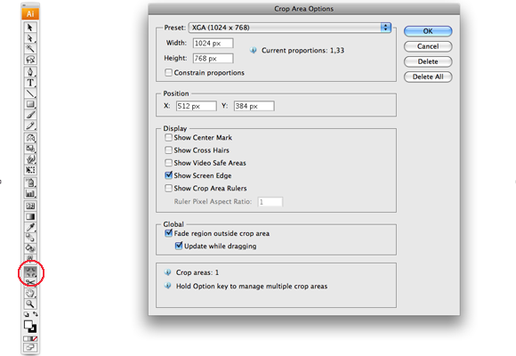 Using the Crop tool in Illustrator CS3